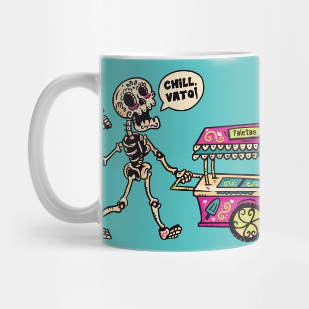 Chill, Vato! // Funny Day of the Dead Sugar Skull Ice Cream by SLAG_Creative